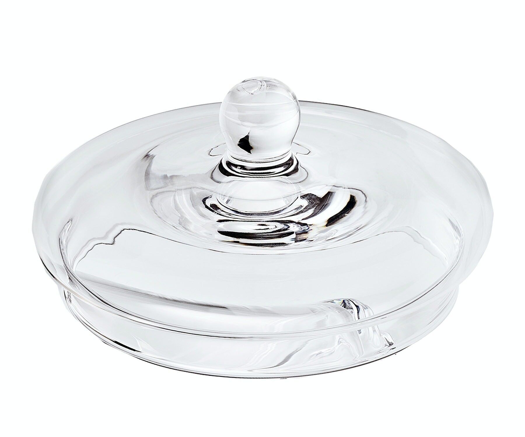 Ersatzdeckel (Höhe 5 cm, ø 14 cm) für Glasdose Lia 1284 und 1285, mundgeblasenes Kristallglas
