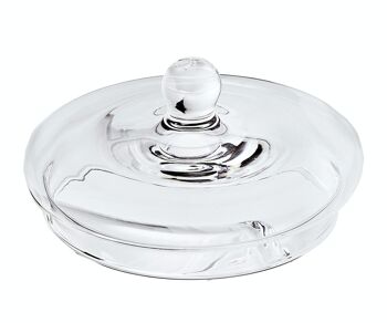 Couvercle de rechange (hauteur 5 cm, ø 14 cm) pour bocal en verre Lia 1284 et 1285, verre cristal soufflé à la bouche 1