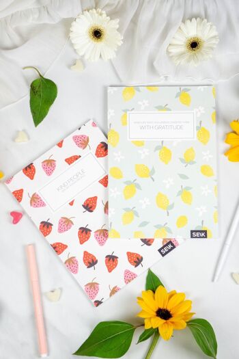 Bullet Journal / Dotted Notebook fraises & citrons (2 pcs) 10