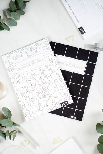 Bullet Journal / Carnet pointillé noir & blanc (2pcs) 2