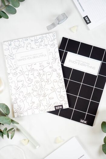 Bullet Journal / Carnet pointillé noir & blanc (2pcs) 3