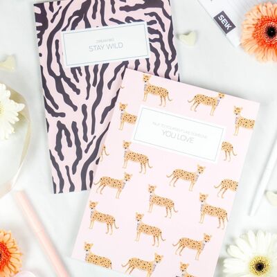 Bullet Journal / Dotted Notebook zebra & cheeta (2pcs)