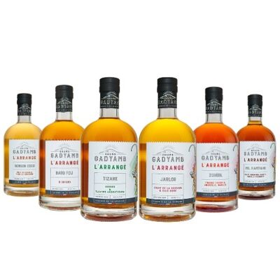Arranged rum implementation pack: 3 bottles of each flavor
