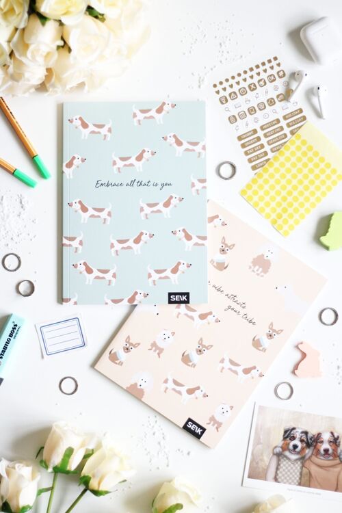 Bullet Journal / Dotted Notebook Dogs & Puppies (2pcs)