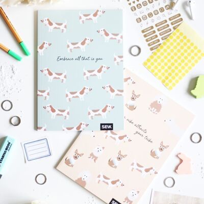 Bullet Journal / Dotted Notebook Dogs & Puppies (2pcs)