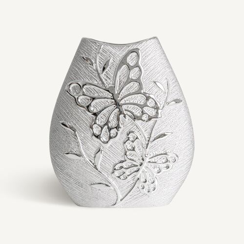 Vasija mariposas plata cerámica