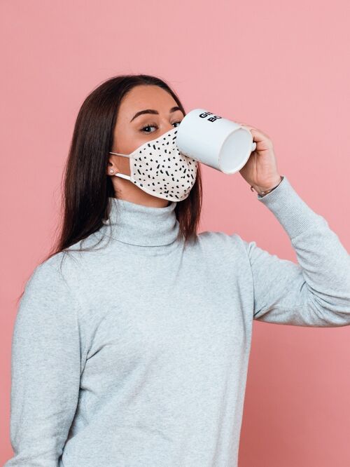 Reusable cotton face mask - dotted