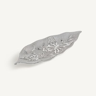 Plateau papillons argent - 40x18x4cm