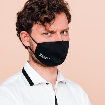 Reusable cotton face mask - actually i'm smiling