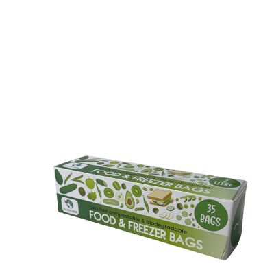 Bolsas para alimentos y congeladores compostables certificadas de 2 litros (35 bolsas)