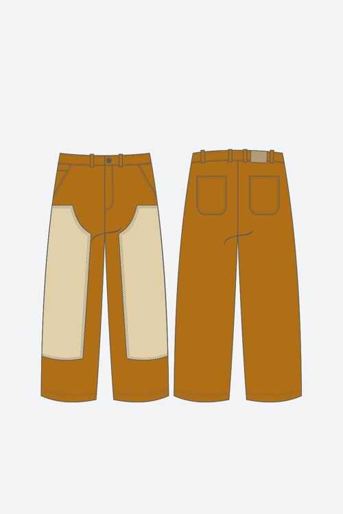 COUNTRY DOUBLE KNEE PANTS BROWN