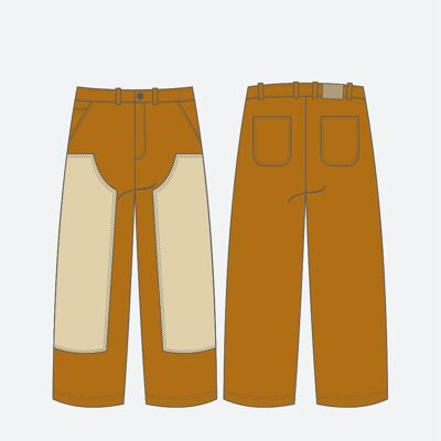 COUNTRY DOUBLE KNEE PANTS BROWN