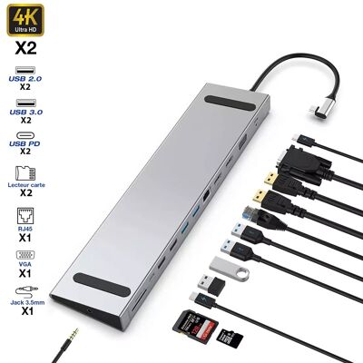 Dock support for Notebook with 13 different connectors