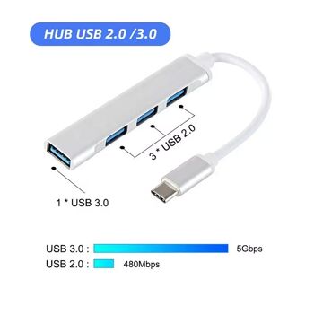 Hub USB-C/USB-A avec 3 ports USB 2.0 + 1 port USB 3.0 3