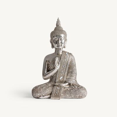 Figura di Buddha argento - 28x15x41cm