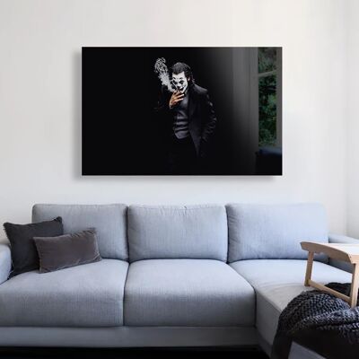 Joker "Joaquin Phoenix", Glass Print Wall Art, 72x46 cm, 110x70 cm