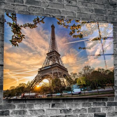 Torre Eiffel, arte de pared de impresión de vidrio
