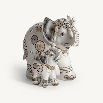 Figura famiglia elefanti ubud - 18x11x15cm