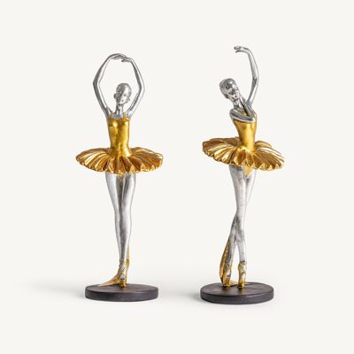 Pareja bailarinas gold - 11x11x32cm