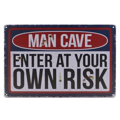 Own Risk metalen bord 20x30