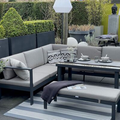 Dining Loungegarnitur 7-Sitzer Taupe