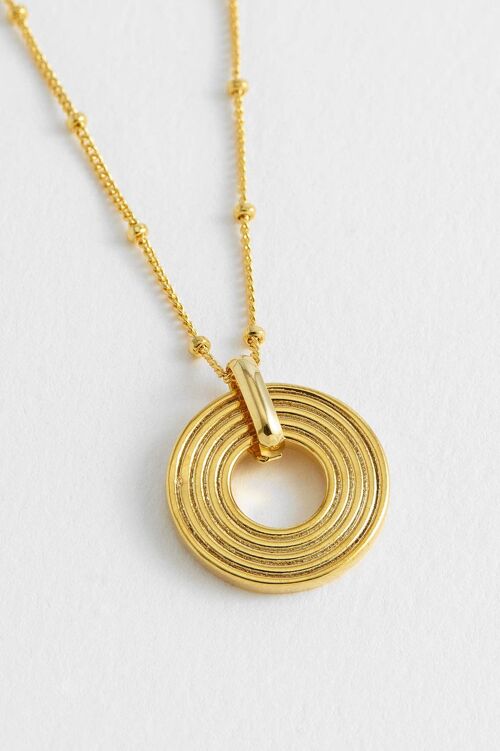 Grooved Circle Pendant