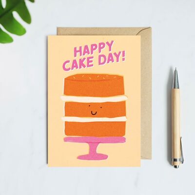 Tarjeta de cumpleaños feliz día de la torta