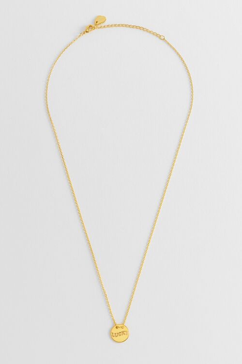 Lucky' Cut Out Disc Necklace