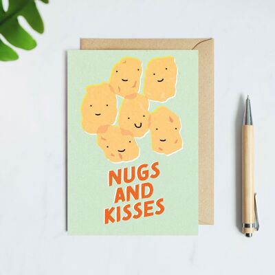 Tarjeta de cumpleaños o San Valentín Nugs and Kisses