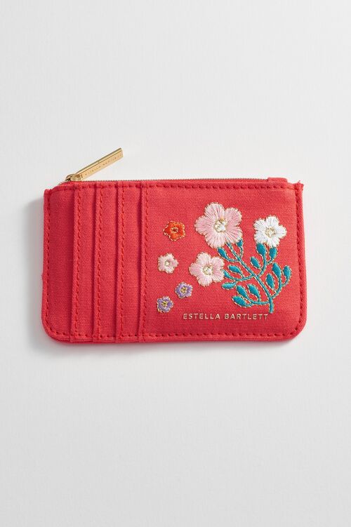 Card Purse - Red Embroidered