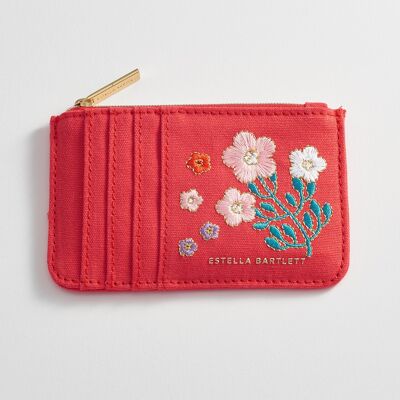 Card Purse - Red Embroidered