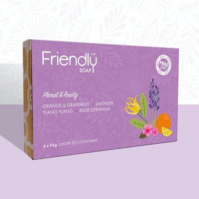 Vegan Soap Gift Selection 4 Pack - Floral & Fruity