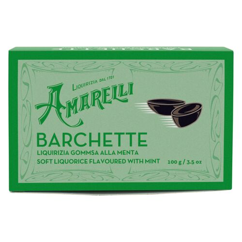 BARCHETTE 100G - Mint flavored gummy licorice