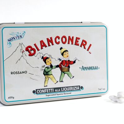 BIANCONERI 400g - Sugar coated Liquorice flavored with Mint