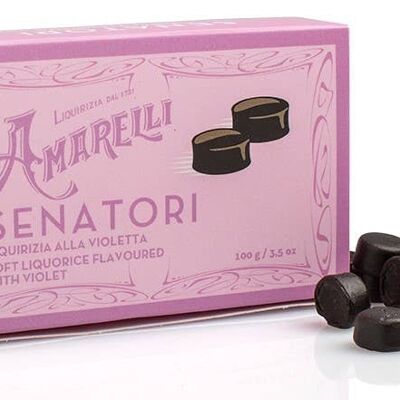 SENATORS 100G - Violet flavored gummy Liquorice