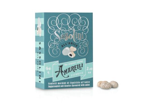 SASSOLINI 60g - Sugar coated Liquorice flavored with Anise