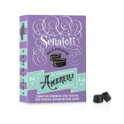 SENATORI 60g - Violet flavored gummy liquorice