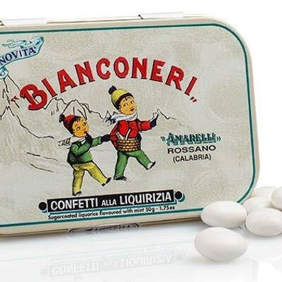 BIANCONERI 50g - Sugar coated Liquorice flavored with Mint