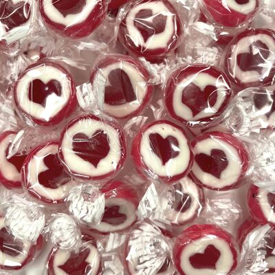 Confezione sfusa di caramelle a forma di cuore in rosso da 500 g
