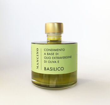 Huile d'Olive Extra Vierge au BASILIC, 100% naturelle, 250ml