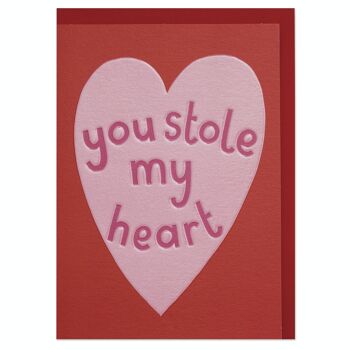 Carte romantique "Tu as volé mon coeur"