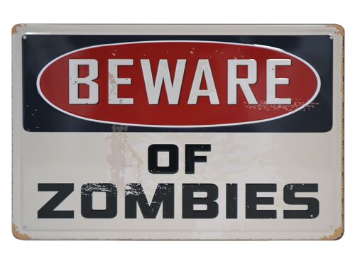 Zombies metalen bord 20x30cm