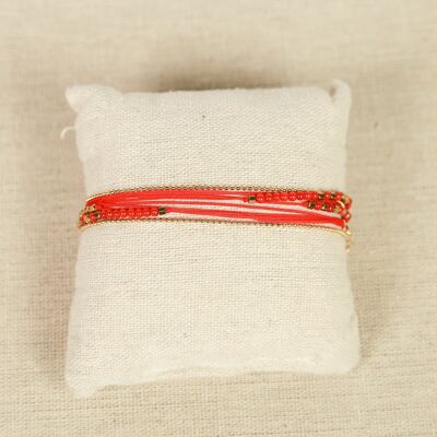 Coral Multi-turn bracelet (red)