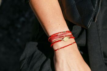 Bracelet Multi-tours Corail (rouge) 2