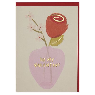 To My Valentine Rose Card