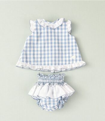 Robe bleu ciel avec culotte pour bébé COC-45018 1