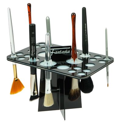 Make-up brush holder square black acrylic