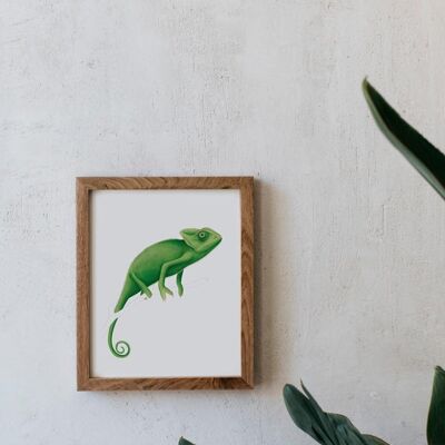 Botanical Watercolor Art Print A5 - Chameleon