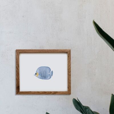 Botanical Watercolor A5 - Blue Butterfly Fish
