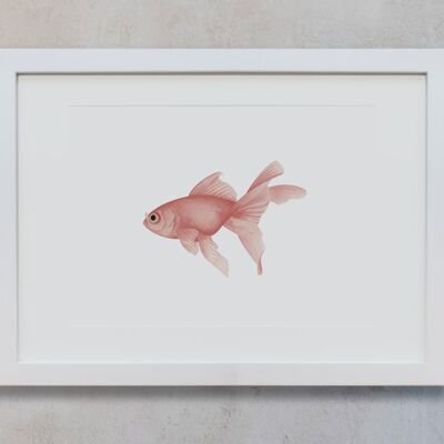 Botanical Watercolor A4 - Pink Fish